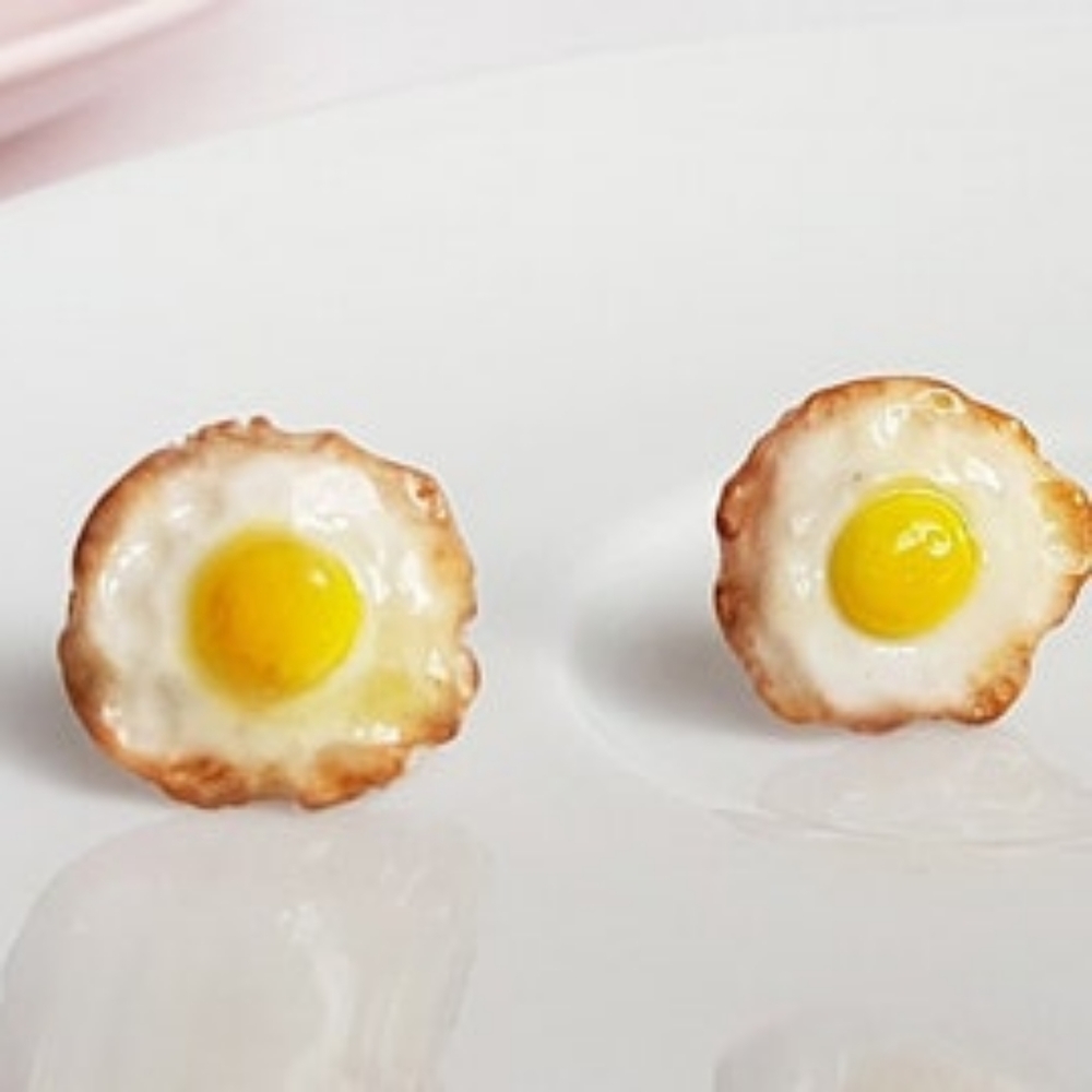 Fried Egg Earring Studs Handmade Jewelry